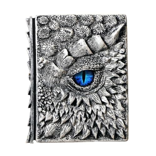 Image of Txyooczy Dragon journal, dragon stuff, 3D relief design, travel dragon eye notebook, Embossed Notepad, sketchbooks, dnd gifts, grimoire, vintage diary for men and Women