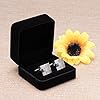 POKOFO Small Dark Classic Velvet Cufflink Box Case (Black) #4