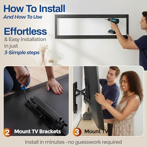 Image of ynVISION.DESIGN Heavy Duty TV Wall Mount for 55 inch-105 inch TVs - 100 Inch TV Mount with Tilt & Swivel - 7 inch Arm Extension for Cable Management & Service - MAX VESA 1000x600, 176lbs, 3 Studs Installation