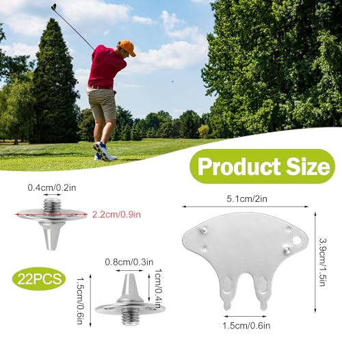 22Pcs Silver Shoe Cleats with Spanner, Screw-In Golf Shoe Spikes Set, Replacement Golf Spikes and Metal Studs Compatible with Football Boots, Rugby Footwear and Running Spikes Styles - Image 3