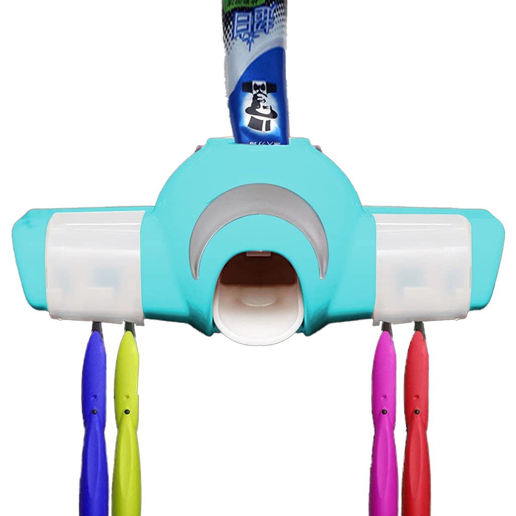 Zipped Automatic Toothpaste Dispenser with Wall Mount Toothbrush Holder