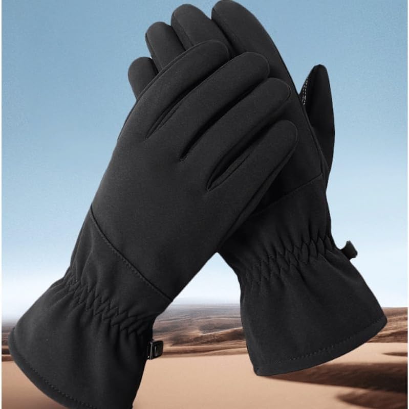 Men's Cycling Outdoor Velvet Warm Windproof Skiing Suede Gloves