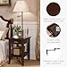 Leick Home Laurent End Table with Lamp, Solid Wood, with Drawer and Shelf, Chocolate Cherry, 10537