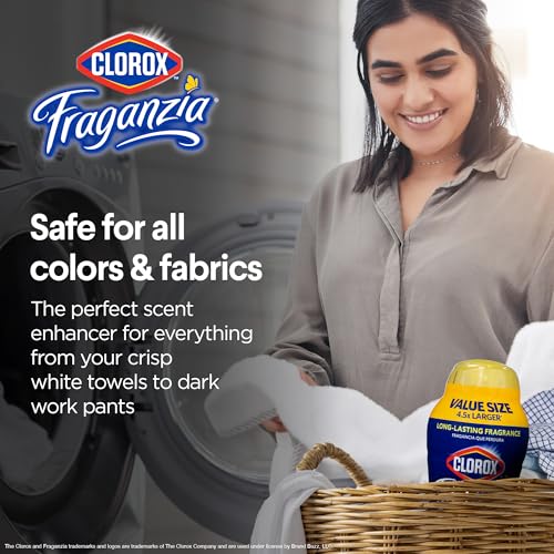 Image of Clorox Fraganzia Laundry Scent Booster Crystals, In-Wash Fragrance Beads for Fresh-Smelling Clothes & Linens, Safe for All Fabrics & Colors, Easy-Pour Bottle, Citrus Blossom Scent, 70 Oz
