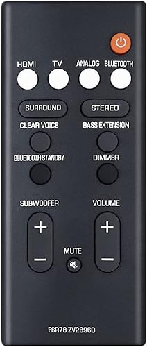 Mando a Distancia de Repuesto FSR78 ZV28960 para Yamaha YAS-207 YAS207 YAS-1080 YAS-108 YAS-107 YAS107 YAS-106 YAS106 ATS-2090 ATS-1080 ATS-1070