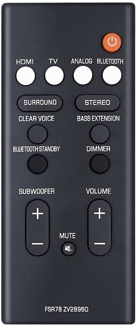 Replacement Remote Control FSR78 ZV28960 for Yamaha YAS-207 YAS207 YAS-1080 YAS-108 YAS-107 YAS107 YAS-106 YAS106 ATS-2090 ATS-1080 ATS-1070 ATS-1060 Home Audio Speaker System