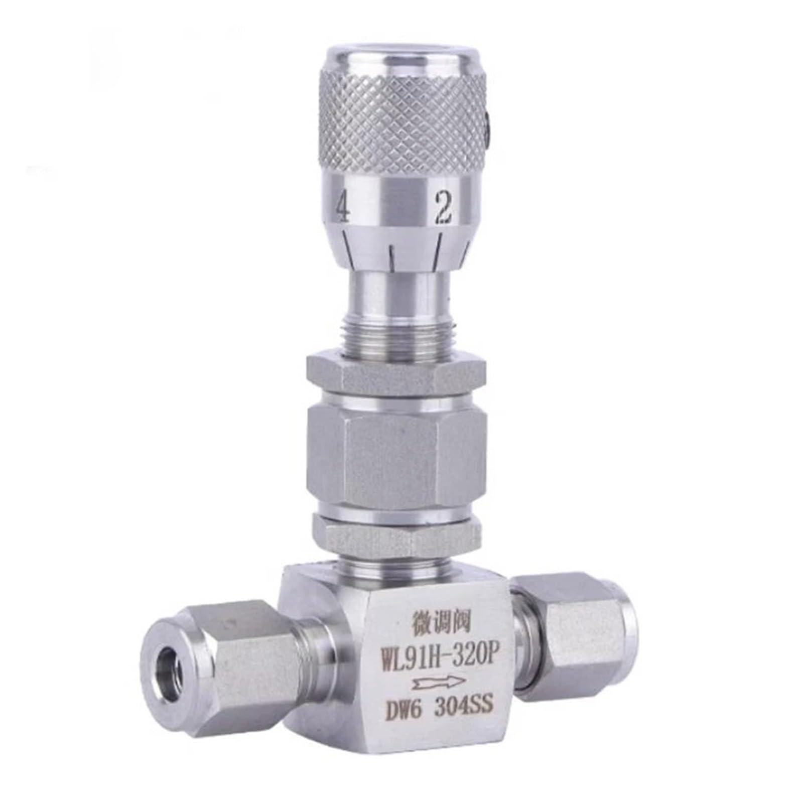 Misurazione microflusso della valvola a spillo SS304 3-12 mm | Controller for valvola di regolazione 1/16"-3/8".(4mm,Straight)