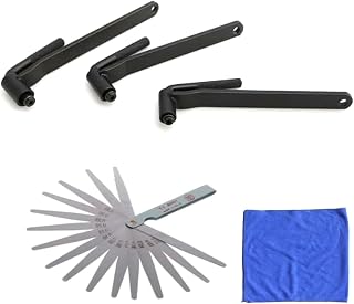 Deepa Ribusu カブ タペット調整 工具 アジャストレンチ シックネスゲージ 4点セット バルブクリアランス調整 互換品 [並行輸入品] | モンキー対応,ダックス対応,ソロ対応,CD対応,横型エンジン用,外六角8mm・9mm・10mm,内四角3mm・3.1mm・3.5mm,ゲージ範囲0.02～1.00mm,油取り用タオル付き