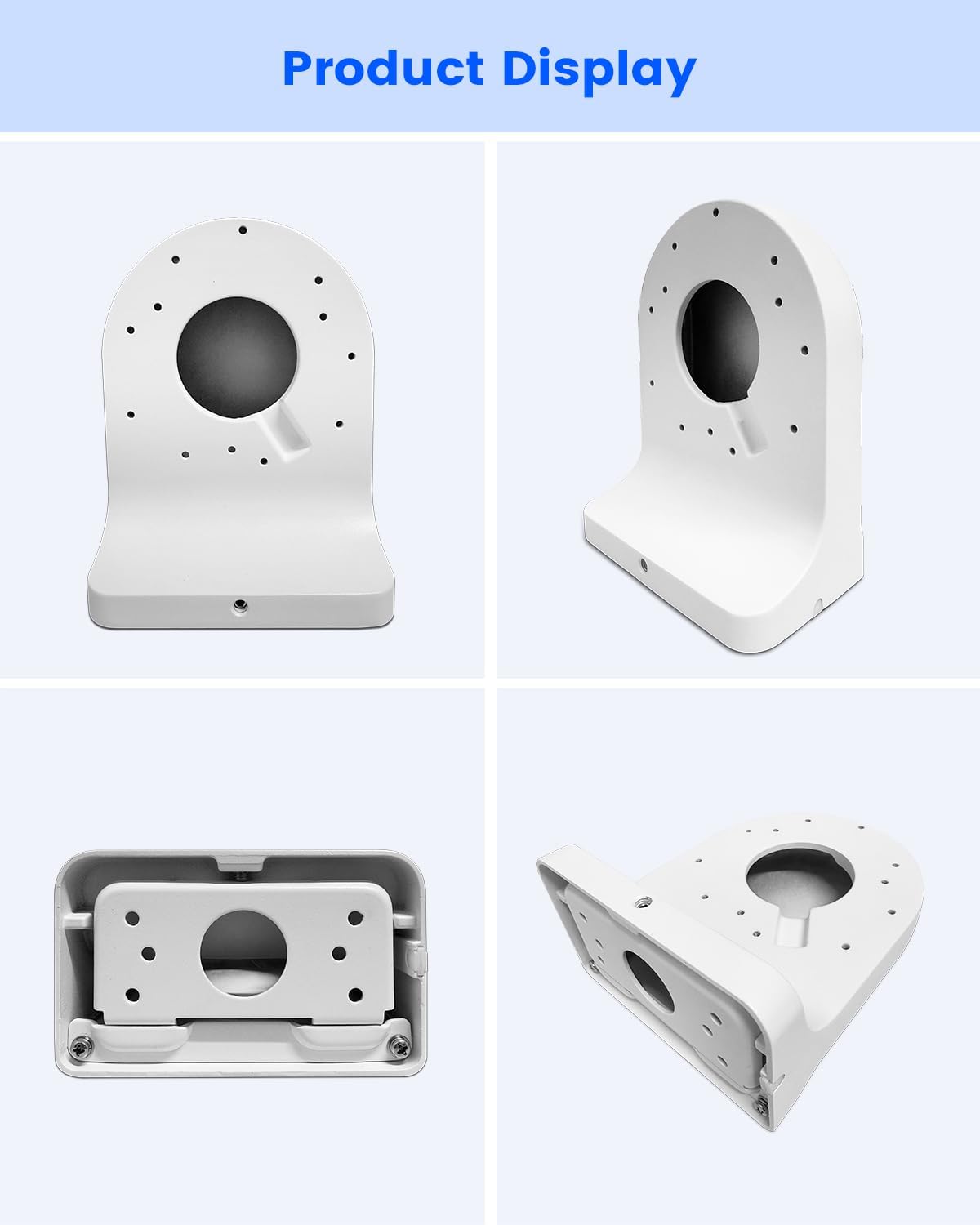 KU-PFB203W Metal Waterproof Wall Mounting Bracket, Aluminum Alloy Arm for IP Dome Surveillance Cameras, Compatible with HDW4433, HDBW4431 and Related Series