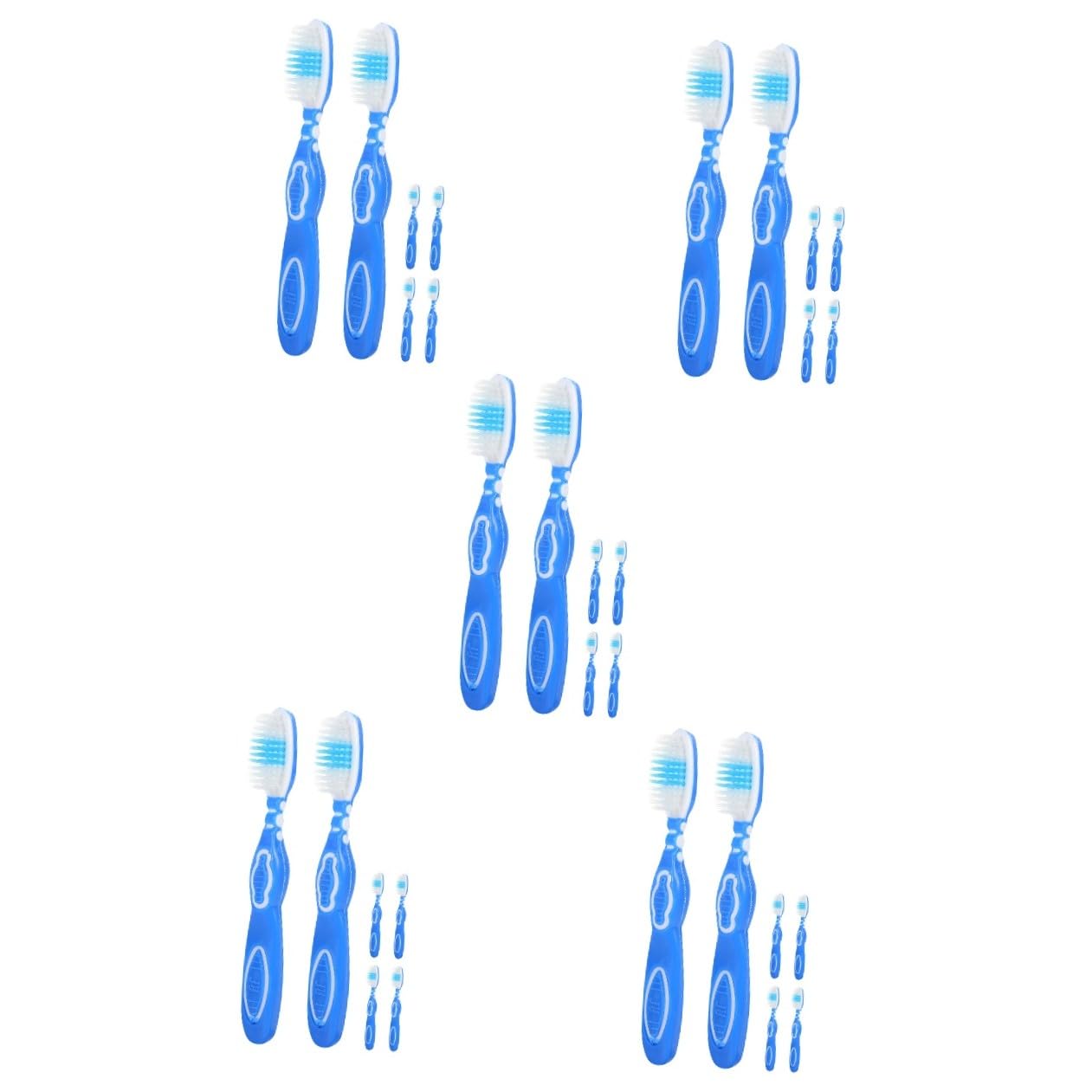 5 Set Spazzolino Mini Con Corto E Setole Morbide Spazzolino Sicuro Per Strutture Correttive E Trasporto Facile 6 Pezzi * 5