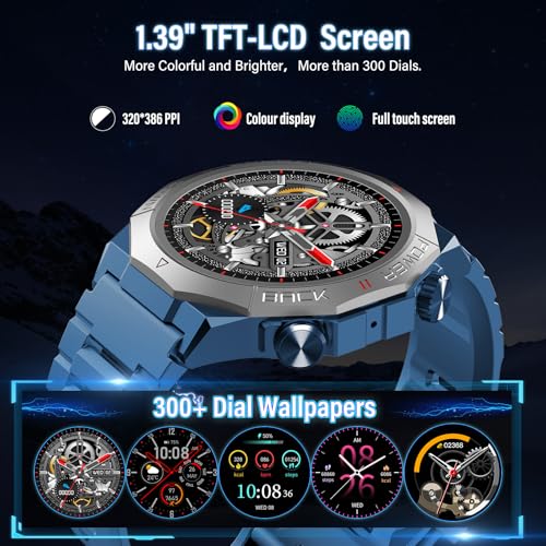 Image of Smart Watch for Men (Answer /Make Calls), Rugged Men's Military Smartwatch, 1.39 inch HD Fitness Tracker with Heart Rate /Sleep /Step Monitor, 110+ Sport Modes, IP68 Waterproof Activity Tracker Android iOS