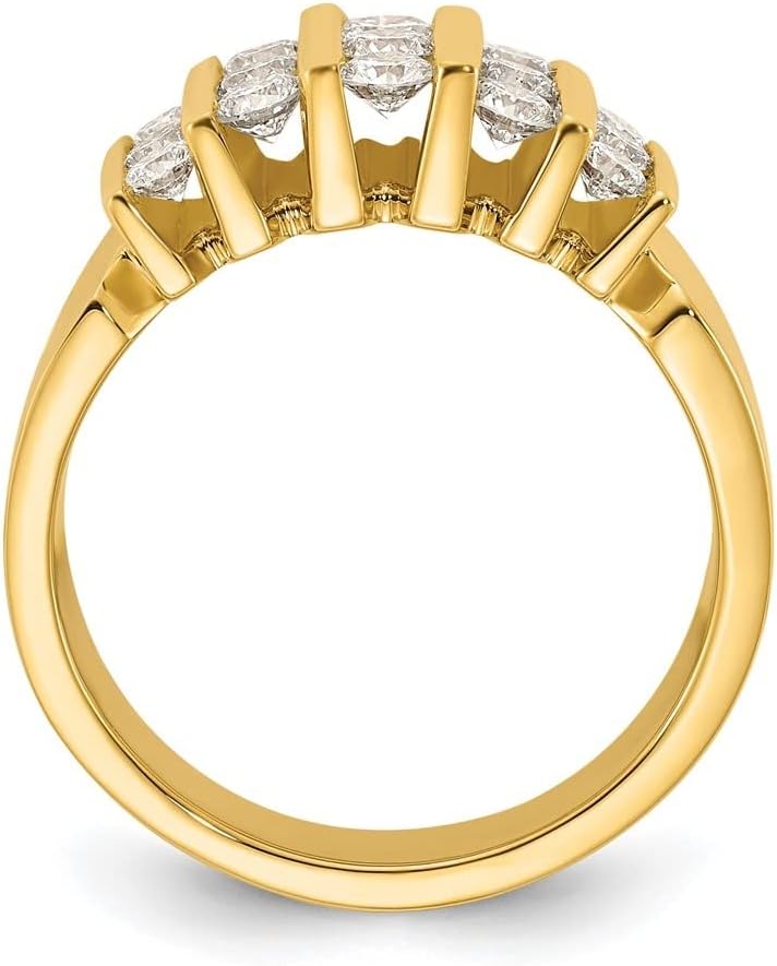 Diamond2Deal 14k Yellow Gold Lab Grown Diamond Engagement Wedding Band Ring