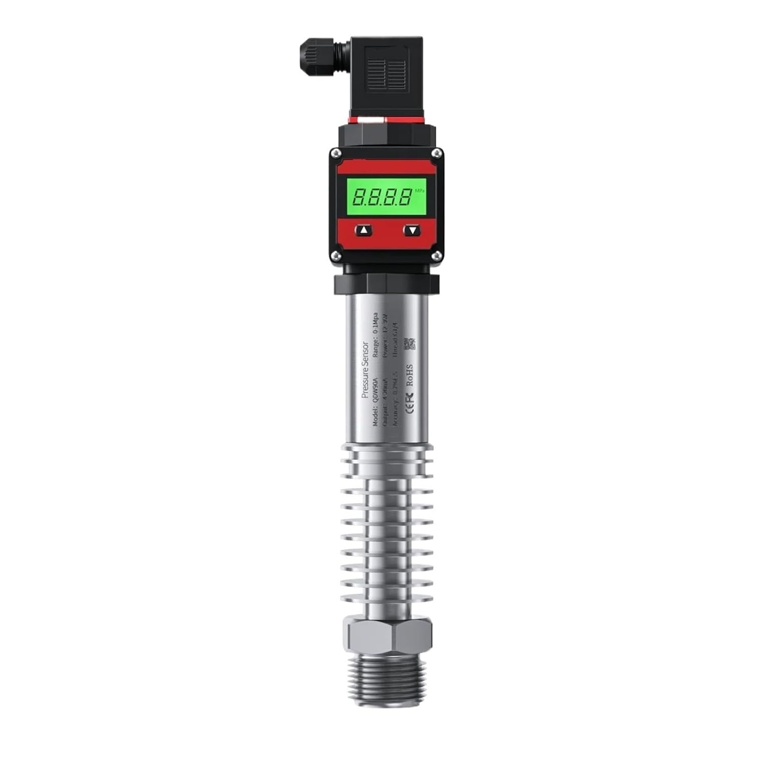 M20*1.5 Thread 0-100bar 0-200bar to 4-20mA Digital High Temperature Pressure Transducer 200℃ Display Pressure Sensor(Out 0-10V,0-4Mpa)
