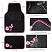 CAR PASS Embroidery Butterfly and Flower Car Floor Mats, Pink Car Floor Mats Universal Fit 95% Automotive,SUVS,Sedan,Vans,for Cute Women,Girly,Set of 4 (Black with Pink)