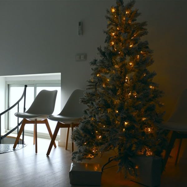 Árbol de Navidad nevado Blanco Decorado 180 cm