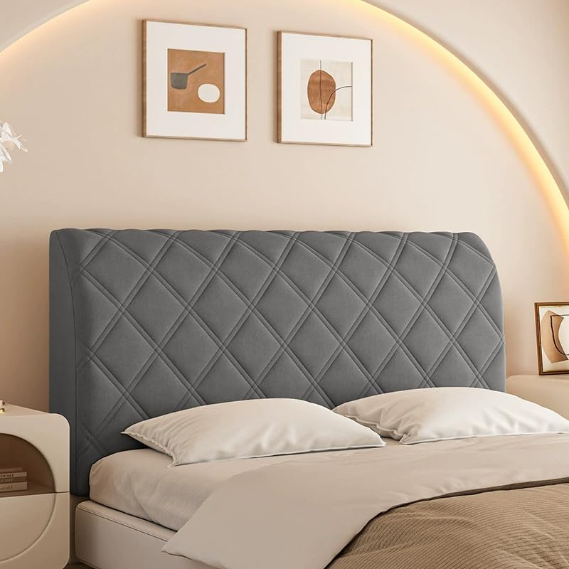 ZBELLO Velvet Stretch Headboard Slipcover with Filler Pad - Queen Size, Universal Backrest Protector for Bedroom Decor (J,190cm) — image 1