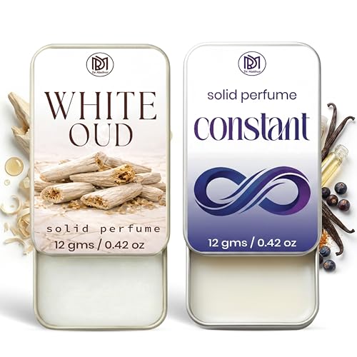 Image of IDITRI EXPORT Solid Perfume |White Oud&Constant Alcohol Free Wax Perfume Balm, Long Lasting | Pocket Tin 12g, Pack Of 2| Non Greasy Smooth Glide, Travel Friendly Men And Women
