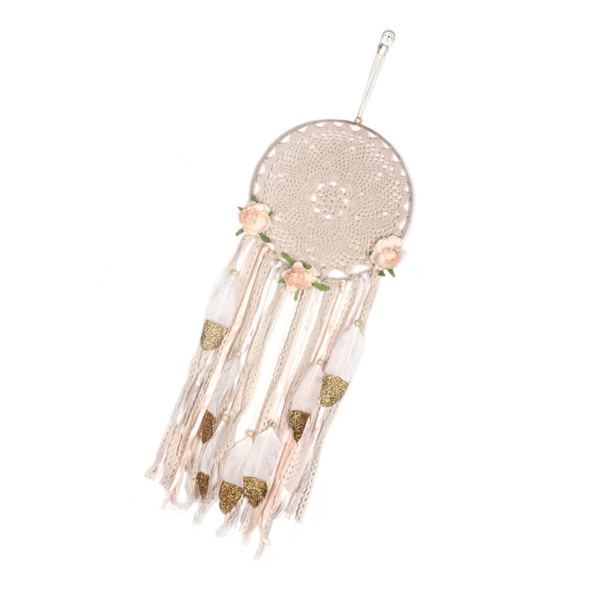 OUNONA 3 Stück -Ornament Riesig Groß Aus Korb Hängend Mini Wand Riese Gruselig Lang Decke Regenbogen Beige Federleinen