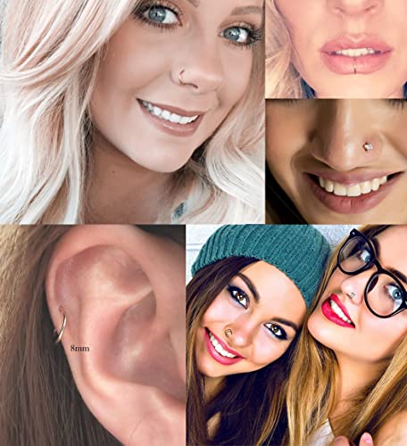 Vegolita 24Pcs 20G Surgical Steel Nose Rings Hoop Nose Studs Tragus Cartilage Earrings Piercing Jewelry 1.5Mm 2Mm 2.5Mm 3Mm Cz Silver #TOP6