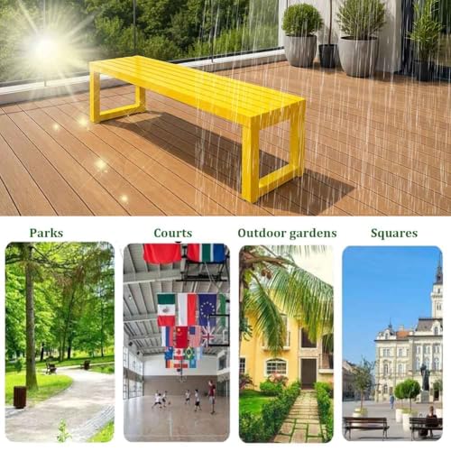 Banc d'extérieur en métal sans dossier résistant intempéries jardin balcon 100cm