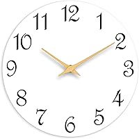 Roymnie 10 Inch Silent Non-Ticking Wall Clock - Modern White Battery Operated Decor for Kitchen, Bedroom, Office, Bathroom