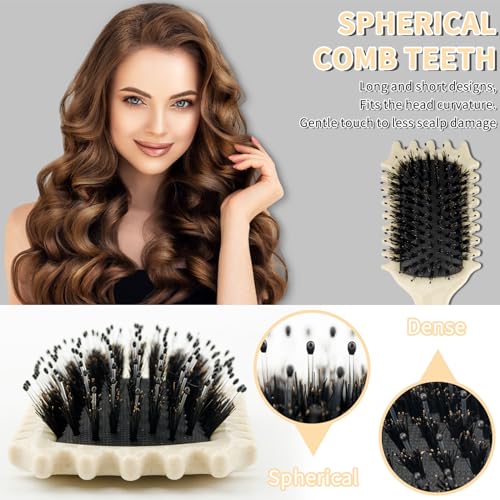 WOHSEROM 1PCS Curly Hair Brush, Curl Defining Brush, Boar Bristle Hair Brush for Combing and Shaping Men's and Women's - Image 3