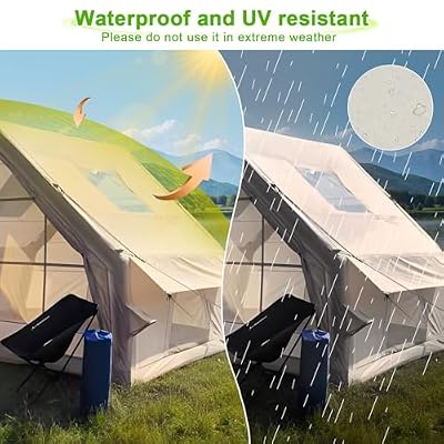 Instant Inflatable Camping Tent, Spacious Camping Tent for 1-6 People with Open View Windows Waterproof Windproof Big Quick Folding Suitable for Camping