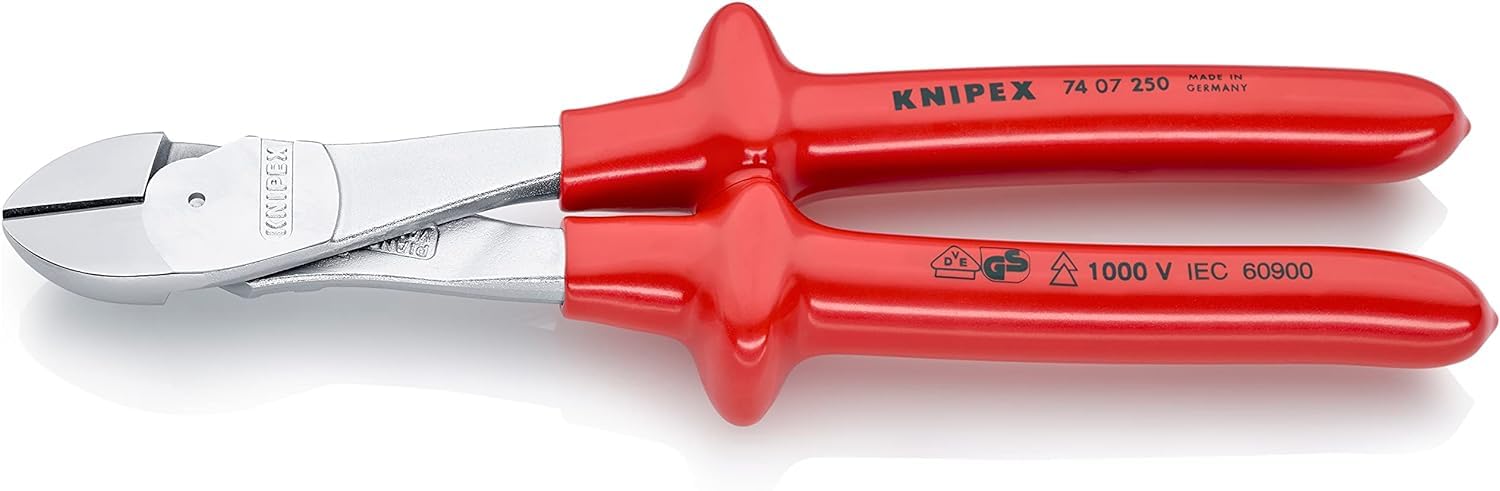 KNIPEX Alicates de corte diagonal de fuerza cromado aislados con fundas multicomponentes, según norma VDE 200 mm, 74 06 200 — view 14