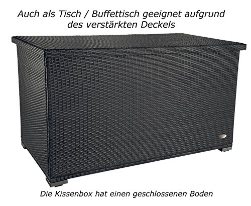 RS Trade® Exclusive 'Venezia' 950 L Polyrattan Garten Kissenbox wetterfest (wasserdicht) 146 x 83 x 80 cm, Auflagenbox… – Bild 4