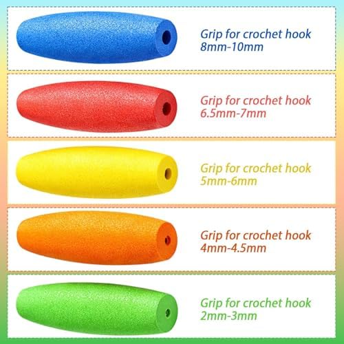 15-Piece Set with 5 Color Options, Crochet Hook Grips, Ergonomic Handle Covers for Crochet Hooks, Comfortable Grip Design, Soft Material for Handmade Crafts and Knitting Projects - 2
