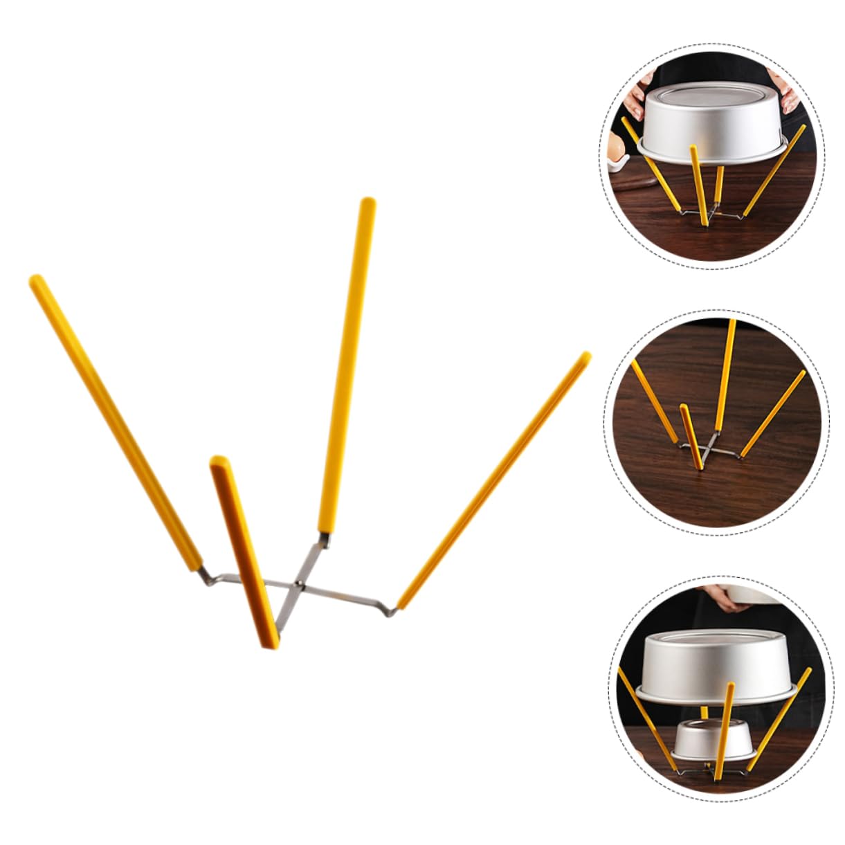 LABRIMP Rejillas para Enfriar y Hornear Pasteles de Acero Inoxidable y Silicona, Diseño de Cuatro Patas, Resistente a Rayaduras, Paquete de 2 Unidades para Moldes de 5 a 9 Pulgadas