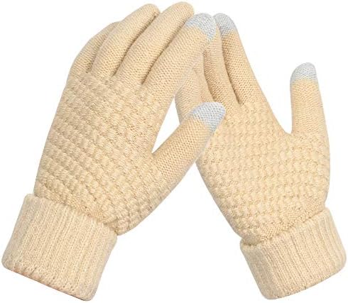 Women Gloves Winter | Couple Warm Knit Gloves | Touch Screen Gloves Ladies Gloves | Thermal Gloves for Outdoor Cycling Running Hunting Climbing Sport