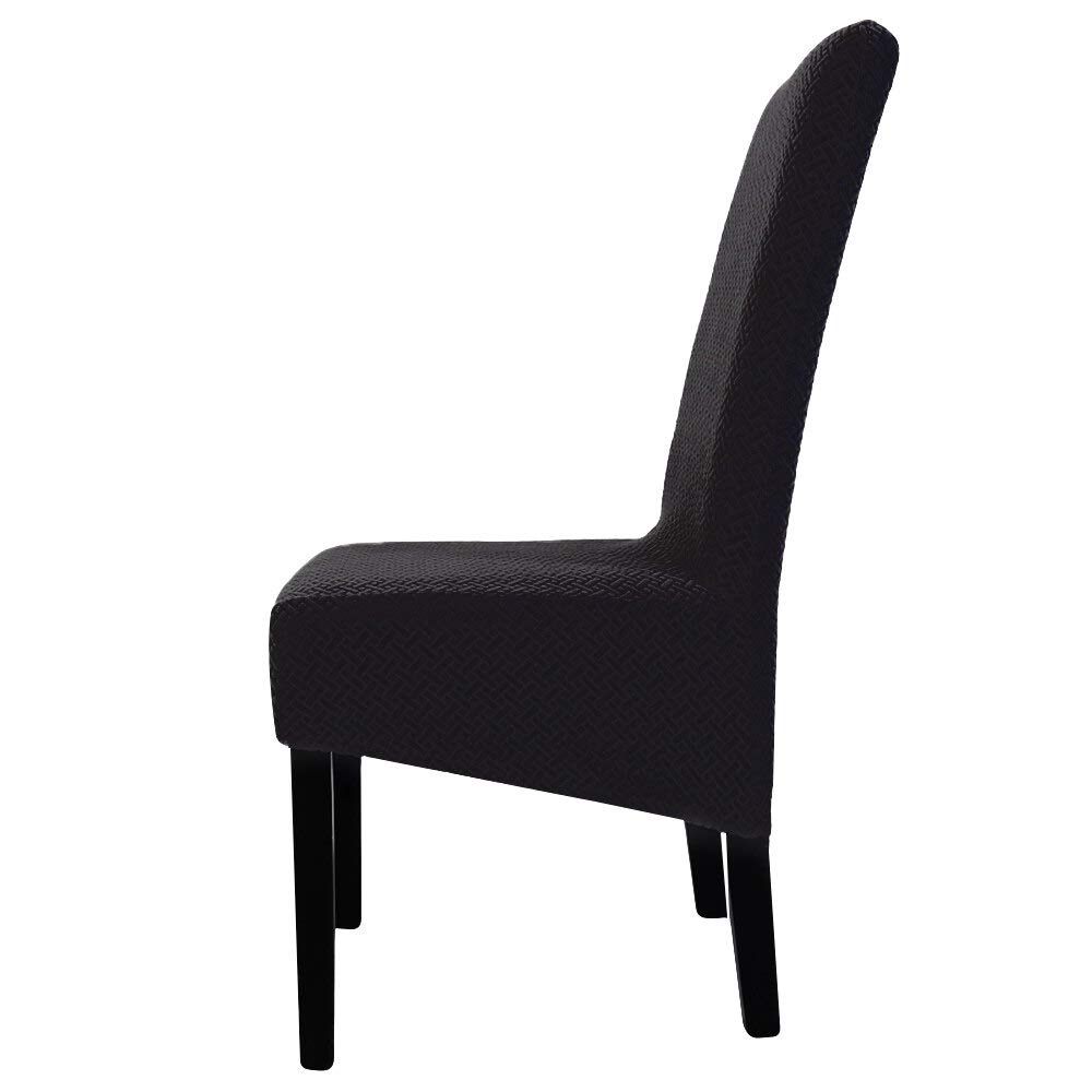 Housse de chaise polaire épaisse et jacquard | L'élégance stretch Lot de 6