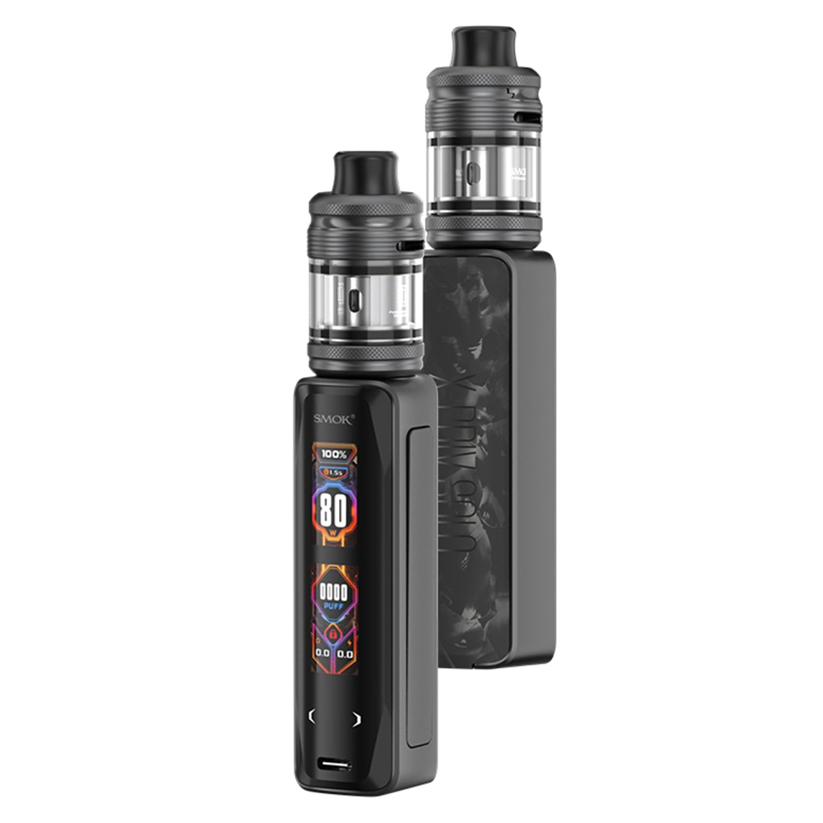 Smok X-PRIV SOLO Kit vE Zigarettenstarter Vape Kit, 80W, einzelne externe Batterie, DL Vaping, Dual Display Screen, 3.5 ml Kapazität, kein Nikotin (Black Shell)