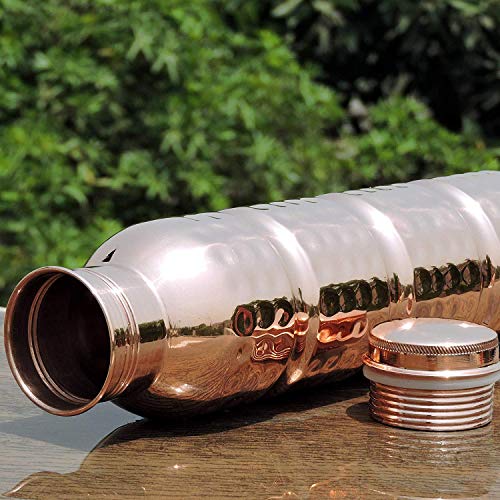 Hammered Pure Copper Water Bottle | Copper Stylish Bottle Joint Free With Ayurvedic Benefited 100% Pure And Leak Proof Bottle 33.84 Us Fl Ounce Capacity #TOP5
