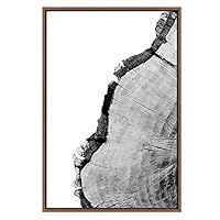 SIGNWIN Canvas Wall Art Black and White Trees Ring Print Nature Wilderness Mixed Media Farmhouse/Country Closeup Relax/Calm Duotone for Living Room, Bedroom, Office - 16