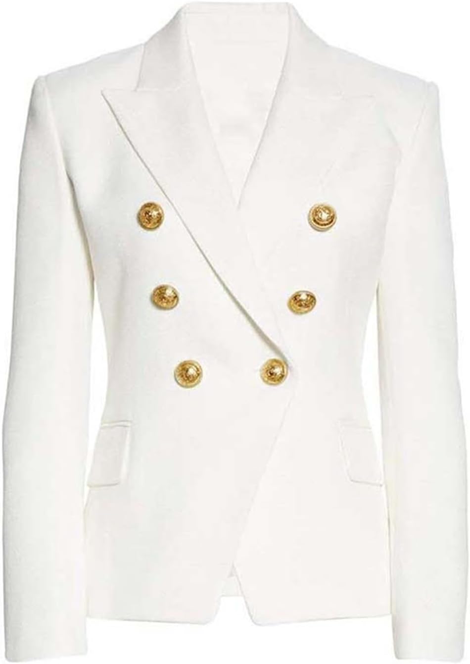 VIDI breasted Suit Slimming Commuter Three-dimensional Cut(White_2XL)