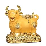 Verzierung Stier Ornamente Home Room Memory Sparbüchse Zugängliche Kreative Ornamente Harz Sparbüchse Am Eingang Bequem (Color : Gold, Size : 37 * 23 * 37cm)