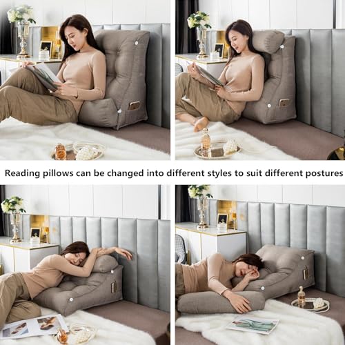 AKYLDI Almofadas de suporte para sentar na cama, almofada de leitura de cama, suporte de costas, alm