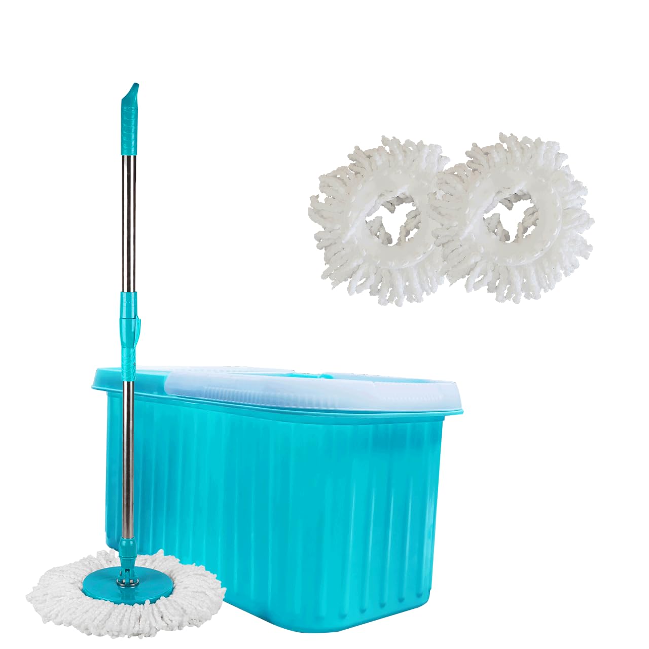 Dynamic Kitchen Art 360° Spin MOP with Bucket PVC Mop & Rotating Steel