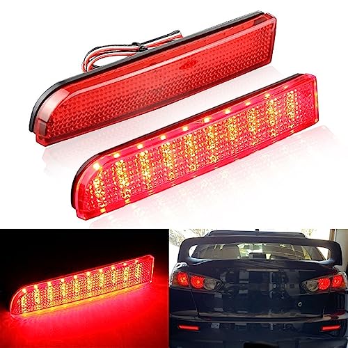 Reflector de parachoques trasero coche para Lancer Evolution X soluciona roturas de luz 4