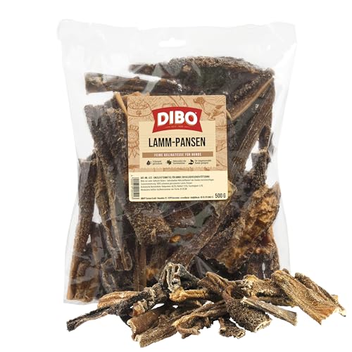 DIBO Lammpansen, 500g-Beutel, der kleine Naturkau-Snack oder Leckerli für Zwischendurch, Hundefutter, Qualitätskauartikel ohne Chemie