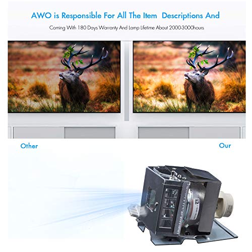 Awo Original Projector Lamp Bulb 5J.jg705.001 / Xx5050002200 With Housing Fit For Benq Mh503Fhd,Mh530Fhd,Mh535Fhd,Mh534,Mh535,Ms531,Ms535,Mw526Ae,Mw533,Mw535,Mx532,Mx535,Th534,Th535,Tw533,Tw535,W1050,W1050S,Ht1070A For Vivitek Ds262,Dx262,Dh268,Dw265,Dw282St,Dx281St,Dx263 #TOP5