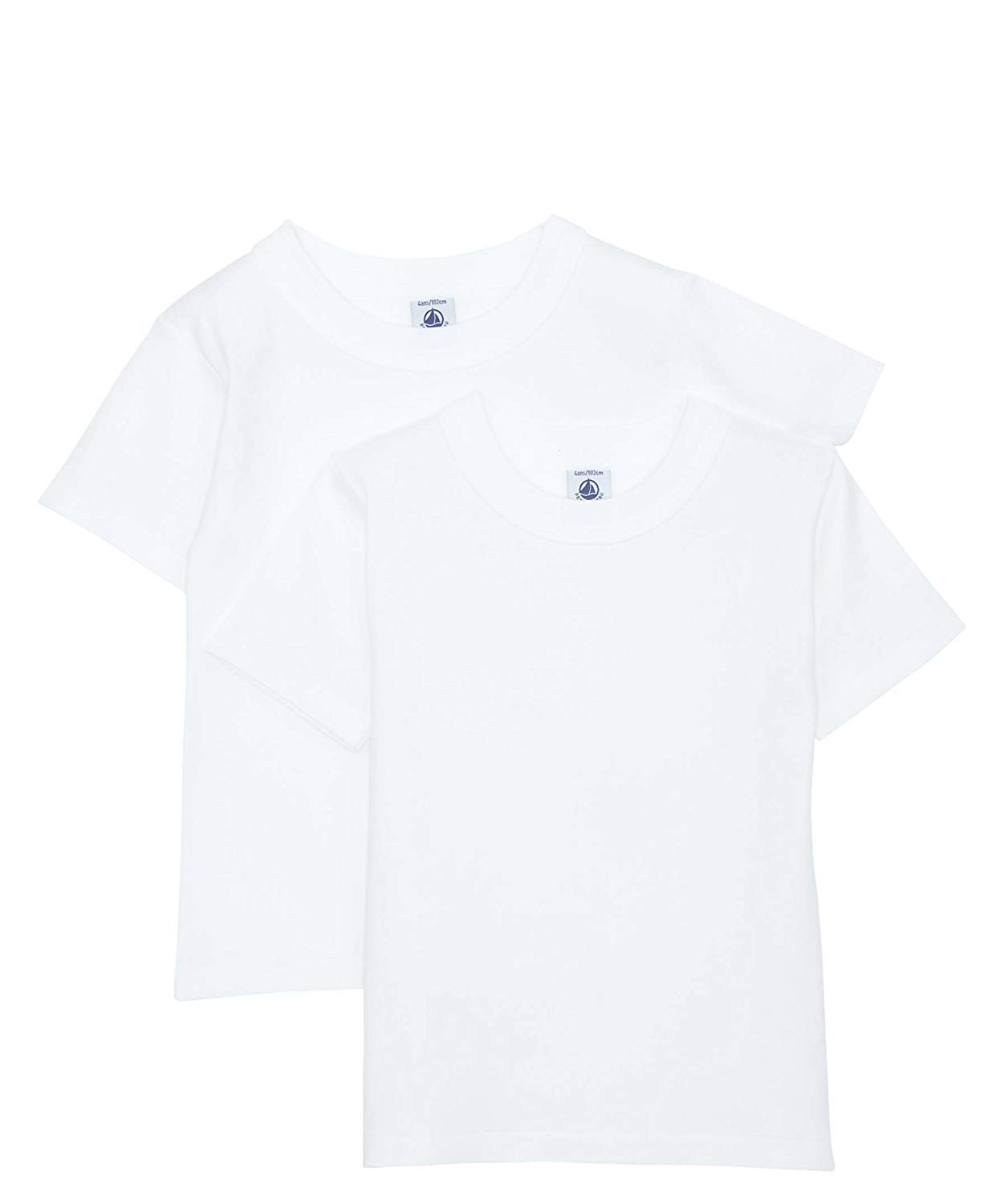 PETIT BATEAU Set of 2 Boy's Short Sleeves White Undershirt Sizes 2-18 Style 15043-23992 (Size 18 Style 15043)