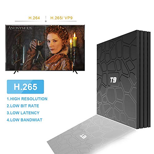 Android TV Box 9.0,EASYTONE T9 Android TV Box 4GB RAM 32GB ROM Quad Core/ 2.4G+5G Dual WiFi/ 64 Bits/ BT4.0/ H.265/ 3D UHD 4K Internet Smart TV Box