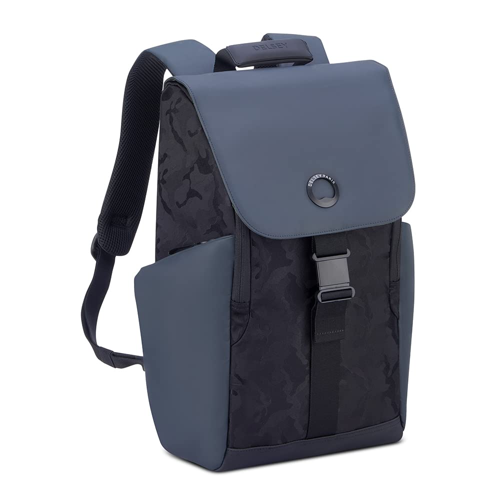 DELSEY Paris - Securflap - weicher Rucksack - 45 x 31 x 14 cm - 21 Liter - S - Tarnung Schwarz