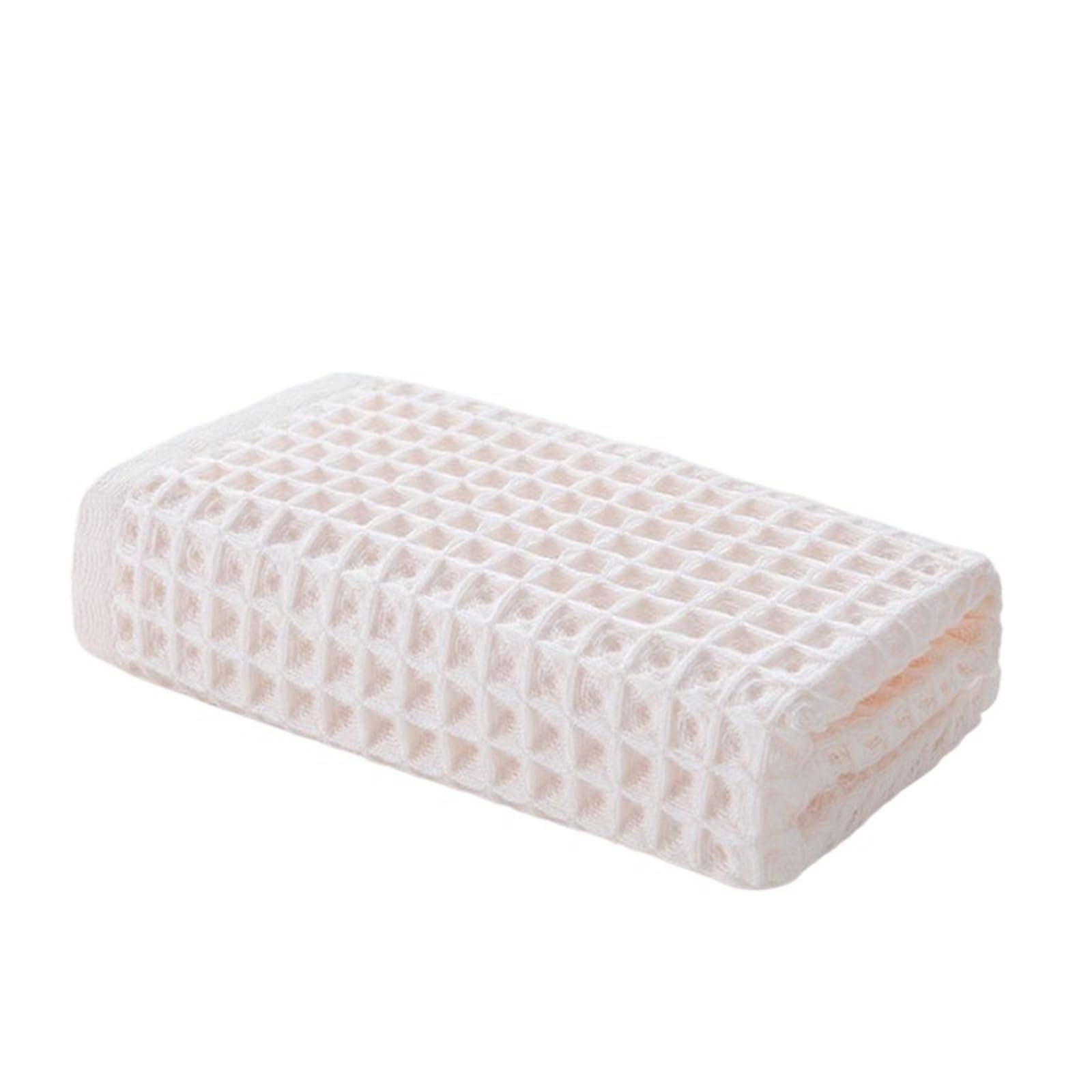 GMEqfhpOPS 2pcs Cotton Hand Towels Plaid Hand Towel Face Care Magic Bathroom Sport Household Non-disposable Towel Towels Bath(Light Pink)