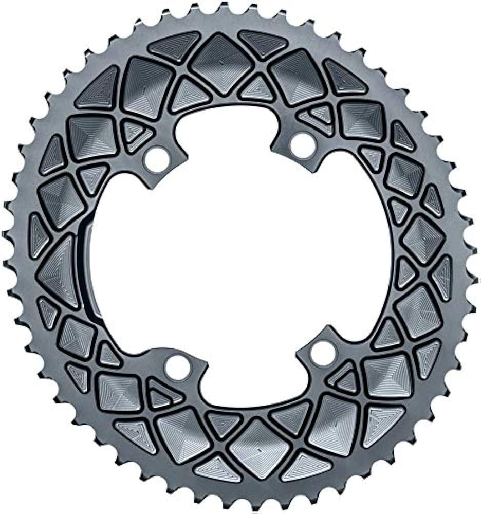 Amazon | ABSOLUTEBLACK オーバルチェーンリング 52T グレー 4ボルト