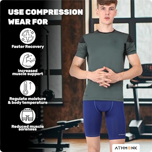 Image of 4-Way Lycra Compression Shorts for Men | Tight Skin Fit, Non Padded | Cycling Running Workout Gym Cricket Football Sports | Tummy Tuck Recovery Muscle Support | Quick Dry Anti-Chafe