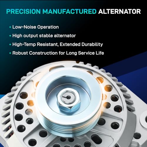 Image of New Alternator Compatible with Ford 1994-2000 Mustang, 1994-1997 Thunderbird, Mercury 1994-1997 Cougar, 130A 12V CW, 3.8L, F4PU10346BA F4PZ10346B 7771-6G2